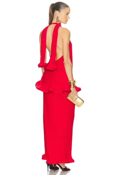 Rowen Rose Plunge Neck Long Dress | Thumbnail 4 Rowen Rose Plunge Neck Long Dress | Thumbnail 4