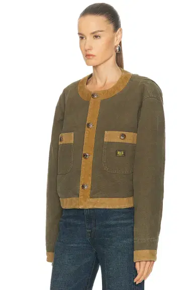 R13 Cord Trimmed Cropped Chore Jacket | Thumbnail 2 R13 Cord Trimmed Cropped Chore Jacket | Thumbnail 2