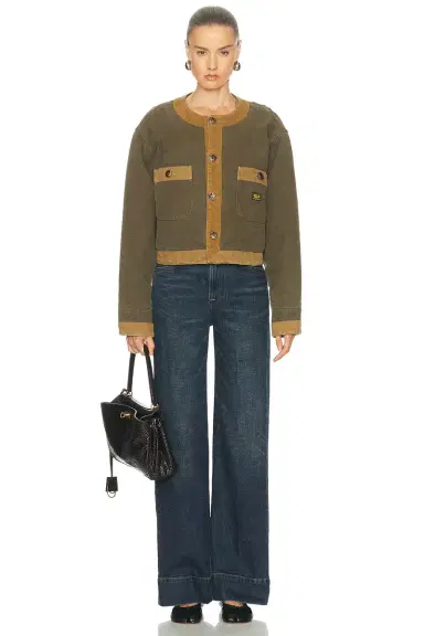 R13 Cord Trimmed Cropped Chore Jacket | Thumbnail 4 R13 Cord Trimmed Cropped Chore Jacket | Thumbnail 4