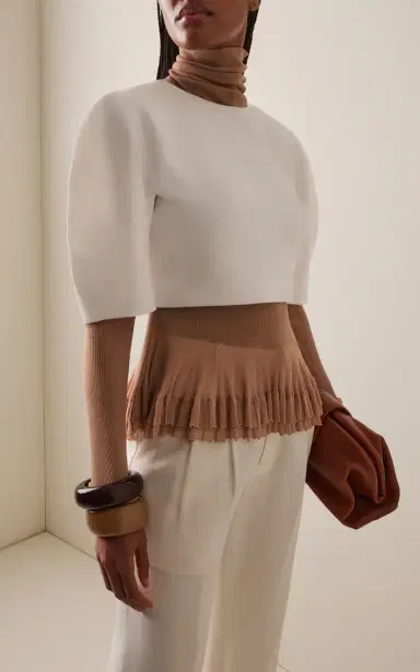 Ashlyn Kaes Sculpted Cady Crop Top | Thumbnail 2 Ashlyn Kaes Sculpted Cady Crop Top | Thumbnail 2