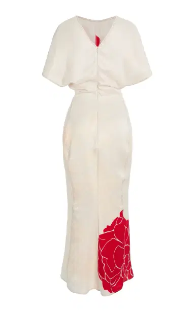 Victoria Beckham Rose-Print Satin Midi Dress | Thumbnail 5 Victoria Beckham Rose-Print Satin Midi Dress | Thumbnail 5