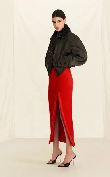 Victoria Beckham Shearling-Trimmed Leather Bomber Jacket | Thumbnail 5 Victoria Beckham Shearling-Trimmed Leather Bomber Jacket | Thumbnail 5
