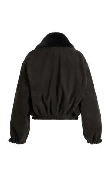 Victoria Beckham Shearling-Trimmed Leather Bomber Jacket | Thumbnail 6 Victoria Beckham Shearling-Trimmed Leather Bomber Jacket | Thumbnail 6