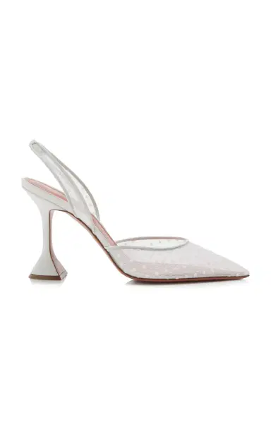 Amina Muaddi Holli Polka-Dot Lace Slingback Pumps | Thumbnail 6 Amina Muaddi Holli Polka-Dot Lace Slingback Pumps | Thumbnail 6