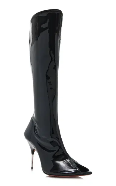 Amina Muaddi Bruna Latex Knee Boots | Thumbnail 4 Amina Muaddi Bruna Latex Knee Boots | Thumbnail 4