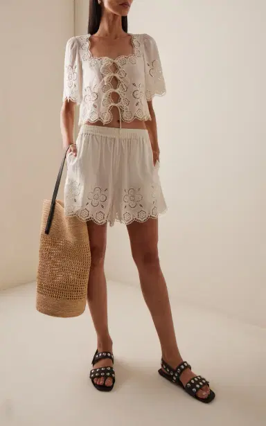Sea Babette Eyelet Cotton Tie-Front Top | Thumbnail 3 Sea Babette Eyelet Cotton Tie-Front Top | Thumbnail 3