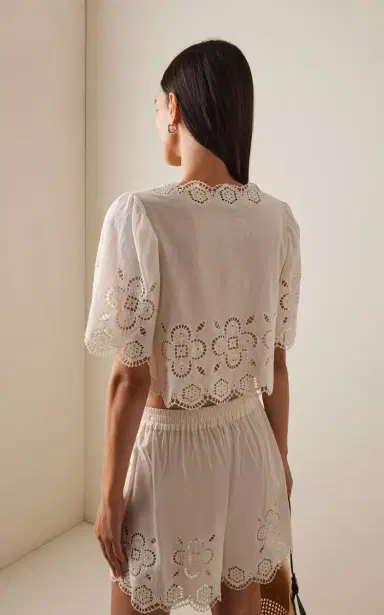 Sea Babette Eyelet Cotton Tie-Front Top | Thumbnail 4 Sea Babette Eyelet Cotton Tie-Front Top | Thumbnail 4