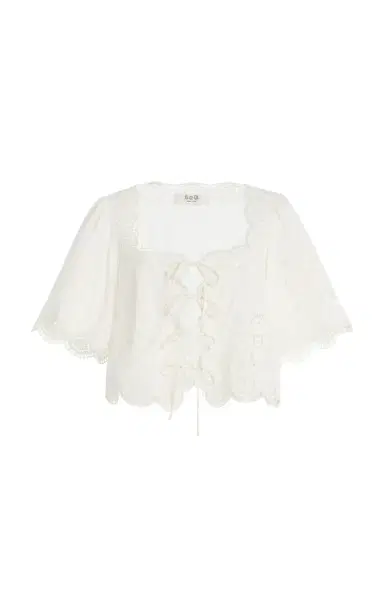 Sea Babette Eyelet Cotton Tie-Front Top | Thumbnail 1 Sea Babette Eyelet Cotton Tie-Front Top | Thumbnail 1