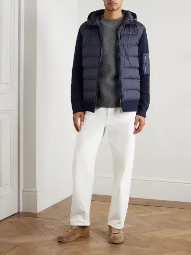 HERNO Shell-Trimmed Wool Hooded Down Jacket - Men | Thumbnail 2 HERNO Shell-Trimmed Wool Hooded Down Jacket - Men | Thumbnail 2
