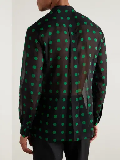 Valentino Garavani Polka-Dot Silk-Georgette Shirt - Men | Thumbnail 3 Valentino Garavani Polka-Dot Silk-Georgette Shirt - Men | Thumbnail 3