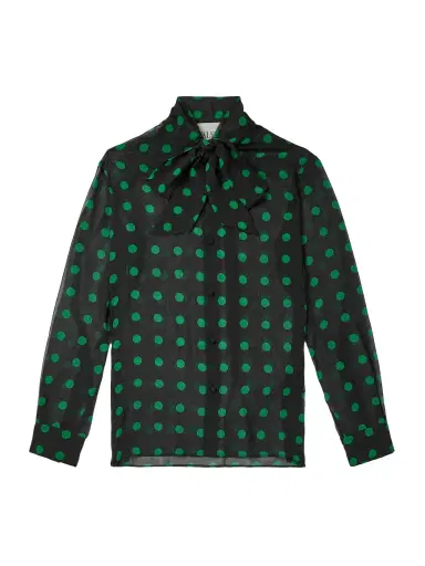 Valentino Garavani Polka-Dot Silk-Georgette Shirt - Men | Thumbnail 1 Valentino Garavani Polka-Dot Silk-Georgette Shirt - Men | Thumbnail 1