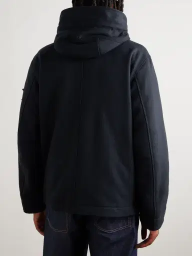 Stone Island Ghost Logo-Appliquéd Padded Virgin Wool-Blend Flannel Hooded Parka - Men | Thumbnail 4 Stone Island Ghost Logo-Appliquéd Padded Virgin Wool-Blend Flannel Hooded Parka - Men | Thumbnail 4