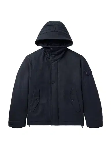 Stone Island Ghost Logo-Appliquéd Padded Virgin Wool-Blend Flannel Hooded Parka - Men | Thumbnail 1 Stone Island Ghost Logo-Appliquéd Padded Virgin Wool-Blend Flannel Hooded Parka - Men | Thumbnail 1