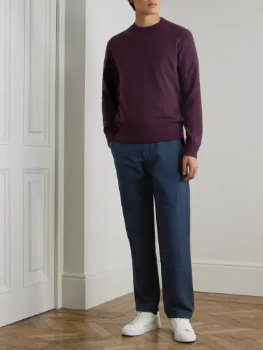MR P. Mike Straight-Leg Organic Cotton and Linen-Blend Twill Trousers - Men | Thumbnail 2 MR P. Mike Straight-Leg Organic Cotton and Linen-Blend Twill Trousers - Men | Thumbnail 2