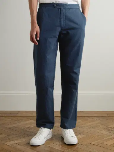 MR P. Mike Straight-Leg Organic Cotton and Linen-Blend Twill Trousers - Men | Thumbnail 3 MR P. Mike Straight-Leg Organic Cotton and Linen-Blend Twill Trousers - Men | Thumbnail 3