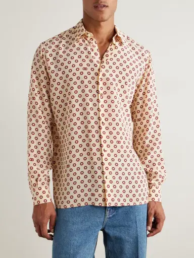 Valentino Garavani Printed Silk Crepe de Chine Shirt - Men | Thumbnail 3 Valentino Garavani Printed Silk Crepe de Chine Shirt - Men | Thumbnail 3