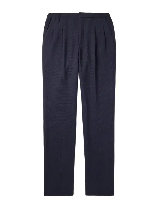 Straight-Leg Pleated Super 130s Wool Trousers - Men Straight-Leg Pleated Super 130s Wool Trousers - Men