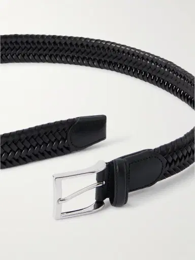 Rubinacci 3.5cm Woven Leather Belt - Men | Thumbnail 2 Rubinacci 3.5cm Woven Leather Belt - Men | Thumbnail 2