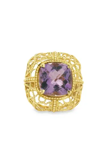 LISA NIK Amethyst Textured Ring | Thumbnail 1 LISA NIK Amethyst Textured Ring | Thumbnail 1