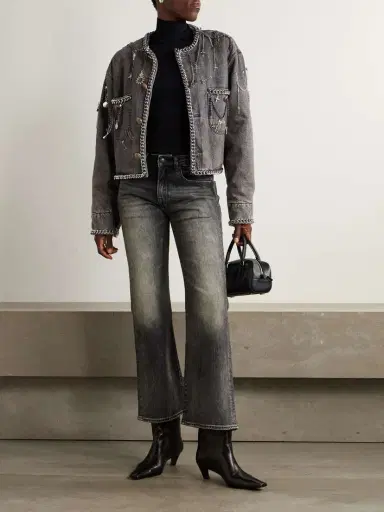 R13 Cropped Embellished Denim Jacket | Thumbnail 2 R13 Cropped Embellished Denim Jacket | Thumbnail 2