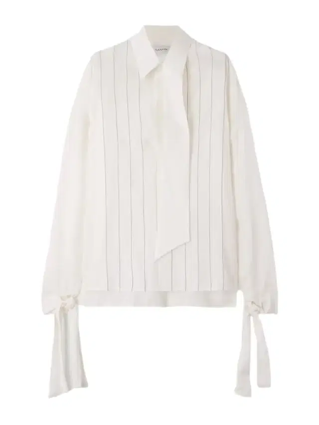 Lanvin Scarf-detailed Embroidered Silk-twill Shirt