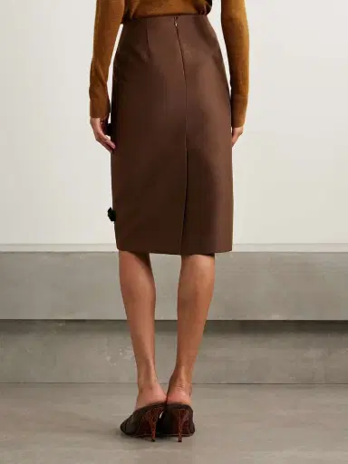 SHUSHU/TONG Embellished Appliquéd Duchesse-satin Midi Skirt | Thumbnail 3 SHUSHU/TONG Embellished Appliquéd Duchesse-satin Midi Skirt | Thumbnail 3