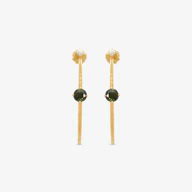 MATTIA CIELO Mattia Cielo Rugiada Pietre 18K Rose Gold & Titanium Diamond & Green Tourmaline Hoop Earrings by The Solist | Thumbnail 2 MATTIA CIELO Mattia Cielo Rugiada Pietre 18K Rose Gold & Titanium Diamond & Green Tourmaline Hoop Earrings by The Solist | Thumbnail 2