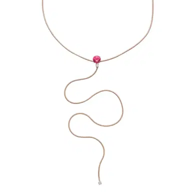 MATTIA CIELO Mattia Cielo Rugiada Pietre 18K Rose Gold Diamond & Pink Tourmaline Lariat Necklace by The Solist | Thumbnail 1 MATTIA CIELO Mattia Cielo Rugiada Pietre 18K Rose Gold Diamond & Pink Tourmaline Lariat Necklace by The Solist | Thumbnail 1