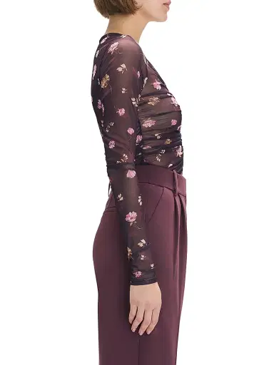 Favorite Daughter Women's Party Floral Mesh Ruched V-neck Top | Thumbnail 5 Favorite Daughter Women's Party Floral Mesh Ruched V-neck Top | Thumbnail 5