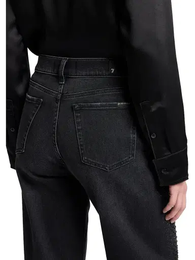 7 For All Mankind Women's Twisted Lotta Rhinestone Wide-Leg Jeans - Bottomline - Size 30 | Thumbnail 6 7 For All Mankind Women's Twisted Lotta Rhinestone Wide-Leg Jeans - Bottomline - Size 30 | Thumbnail 6