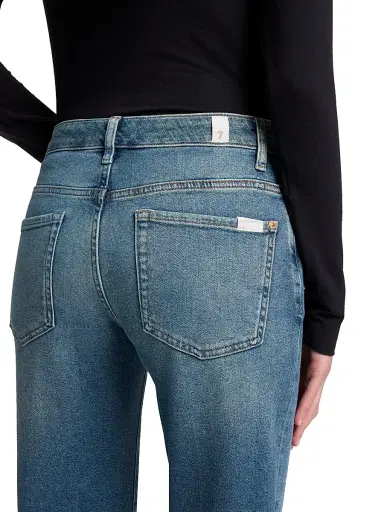 7 For All Mankind Women's Calie Straight Mid-Rise Jeans - Sea Level | Thumbnail 6 7 For All Mankind Women's Calie Straight Mid-Rise Jeans - Sea Level | Thumbnail 6