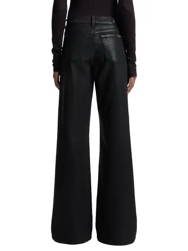 7 For All Mankind Women's Lotta Wide-Leg Jeans - Coated Black - Size 31 | Thumbnail 5 7 For All Mankind Women's Lotta Wide-Leg Jeans - Coated Black - Size 31 | Thumbnail 5
