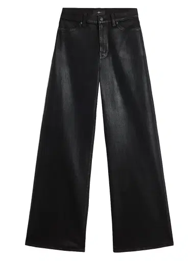 7 For All Mankind Women's Lotta Wide-Leg Jeans - Coated Black - Size 31 | Thumbnail 1 7 For All Mankind Women's Lotta Wide-Leg Jeans - Coated Black - Size 31 | Thumbnail 1