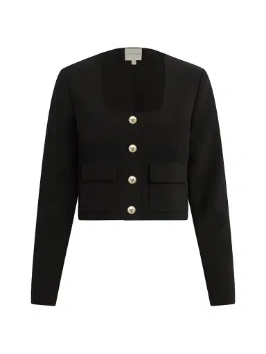 Favorite Daughter Women's The Laura Square-Neck Crop Jacket - Black - Size XS | Thumbnail 1 Favorite Daughter Women's The Laura Square-Neck Crop Jacket - Black - Size XS | Thumbnail 1