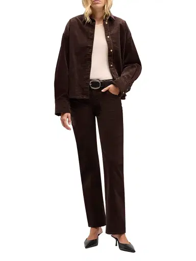 7 For All Mankind Women's Nina Cropped Corduroy Shacket - Corduroy Coffee - Size XL | Thumbnail 2 7 For All Mankind Women's Nina Cropped Corduroy Shacket - Corduroy Coffee - Size XL | Thumbnail 2