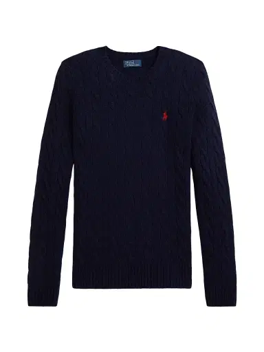 Polo Ralph Lauren Women's Cable-Knit Wool-Cashmere Crewneck Sweater - Hunter Navy | Thumbnail 1 Polo Ralph Lauren Women's Cable-Knit Wool-Cashmere Crewneck Sweater - Hunter Navy | Thumbnail 1