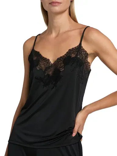Natori Women's Enchant Lace-Trimmed Cami Pajamas - Black Lace - Size XL | Thumbnail 6 Natori Women's Enchant Lace-Trimmed Cami Pajamas - Black Lace - Size XL | Thumbnail 6