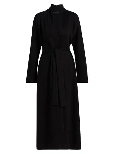 Natori Women's Himalaya Jersey Belted Robe - Black | Thumbnail 1 Natori Women's Himalaya Jersey Belted Robe - Black | Thumbnail 1
