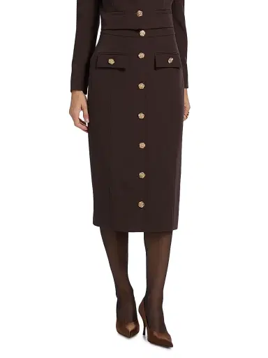 Generation Love Women's Randall Crepe Midi-Skirt - Brown | Thumbnail 3 Generation Love Women's Randall Crepe Midi-Skirt - Brown | Thumbnail 3