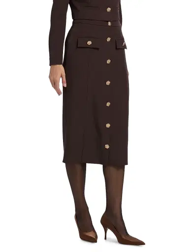 Generation Love Women's Randall Crepe Midi-Skirt - Brown | Thumbnail 4 Generation Love Women's Randall Crepe Midi-Skirt - Brown | Thumbnail 4