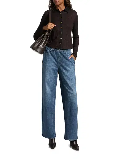 rag & bone Women's rb Miramar Terry Wide-Leg Pants - Petra | Thumbnail 2 rag & bone Women's rb Miramar Terry Wide-Leg Pants - Petra | Thumbnail 2