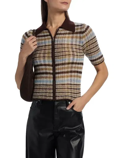 rag & bone Women's Leva Zip Polo Sweater - Multi | Thumbnail 3 rag & bone Women's Leva Zip Polo Sweater - Multi | Thumbnail 3