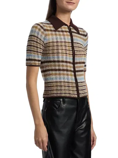 rag & bone Women's Leva Zip Polo Sweater - Multi | Thumbnail 4 rag & bone Women's Leva Zip Polo Sweater - Multi | Thumbnail 4