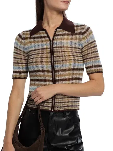 rag & bone Women's Leva Zip Polo Sweater - Multi | Thumbnail 6 rag & bone Women's Leva Zip Polo Sweater - Multi | Thumbnail 6