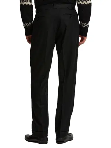 Ralph Lauren Purple Label Men's Wool Flannel Trousers - Black | Thumbnail 5 Ralph Lauren Purple Label Men's Wool Flannel Trousers - Black | Thumbnail 5