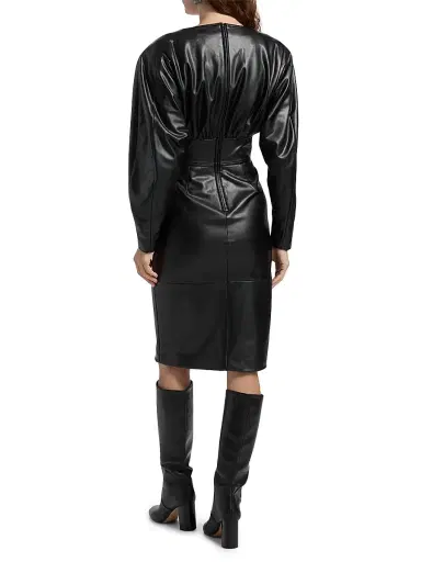 Ronny Kobo Women's Cindie Faux-Leather Knee-Length Dress - Black | Thumbnail 5 Ronny Kobo Women's Cindie Faux-Leather Knee-Length Dress - Black | Thumbnail 5