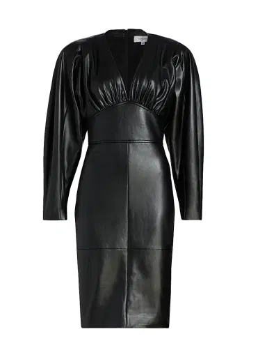 Ronny Kobo Women's Cindie Faux-Leather Knee-Length Dress - Black | Thumbnail 1 Ronny Kobo Women's Cindie Faux-Leather Knee-Length Dress - Black | Thumbnail 1
