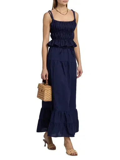 Peixoto Women's Amelia Ruffle Crop Top - Navy | Thumbnail 2 Peixoto Women's Amelia Ruffle Crop Top - Navy | Thumbnail 2
