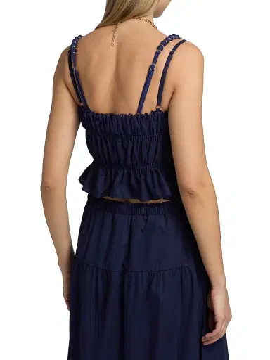 Peixoto Women's Amelia Ruffle Crop Top - Navy | Thumbnail 5 Peixoto Women's Amelia Ruffle Crop Top - Navy | Thumbnail 5
