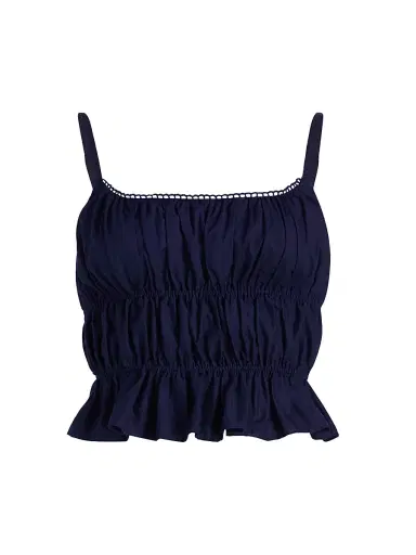 Peixoto Women's Amelia Ruffle Crop Top - Navy | Thumbnail 1 Peixoto Women's Amelia Ruffle Crop Top - Navy | Thumbnail 1
